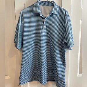 Greg Norman Blue Striped Men's Polo Shirt